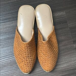 Noonday Tan Woven Slip-On Mules